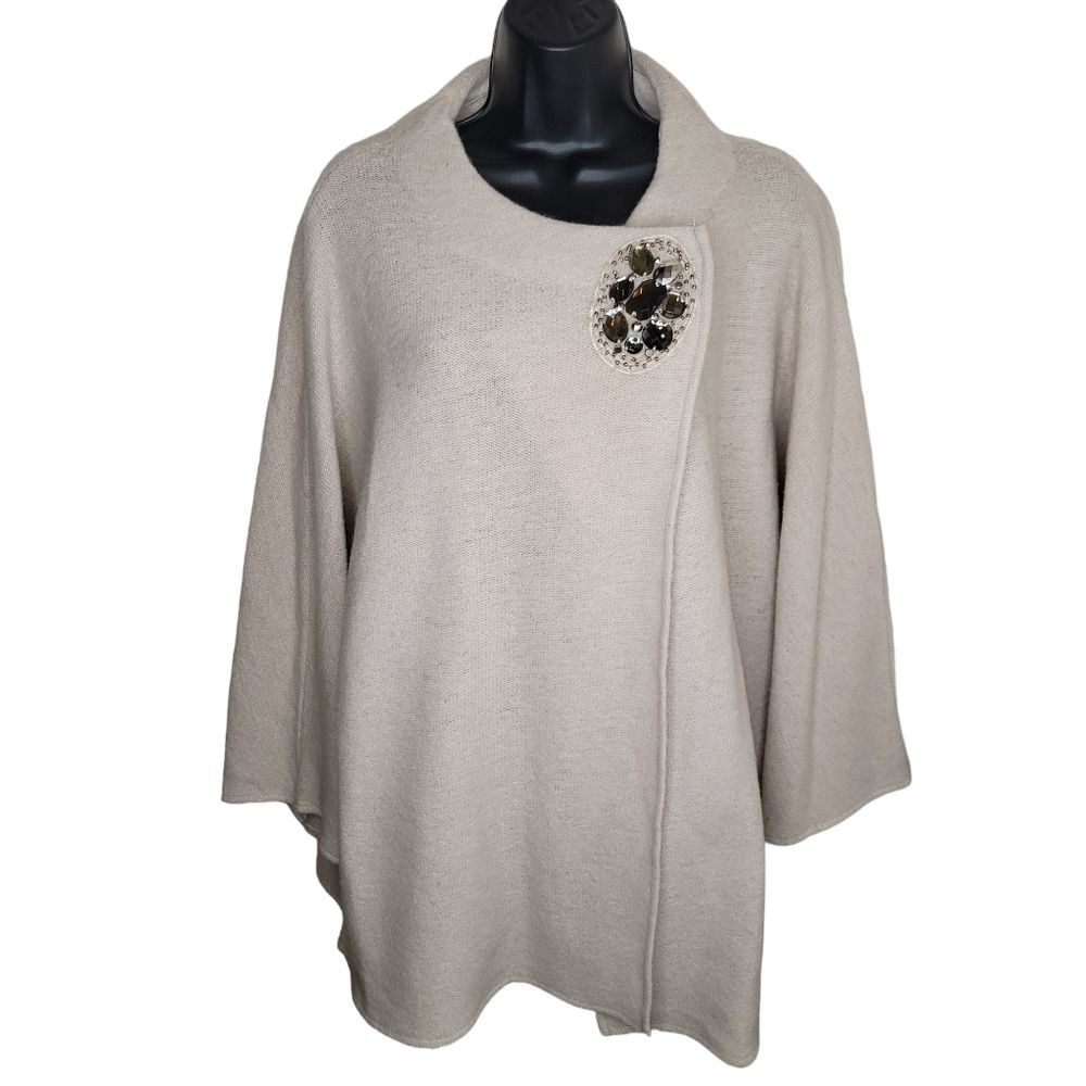 JM Collection Wool Beaded asymmetric cardigan sweater 2x